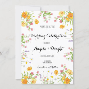 Custom Rustic Floral Wedding Design Invitation