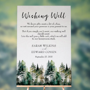 Custom Rustic Forest Wedding Wishing Well Sign 