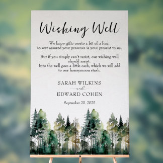 Custom Rustic Forest Wedding Wishing Well Sign 