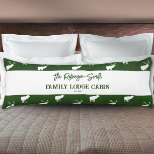 Custom Rustic Green White Elk Silhouette Body Pillow