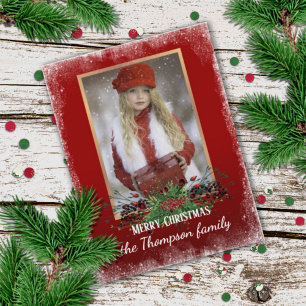 Custom Rustic Holiday Season Greeting Postcard