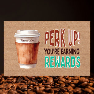 Custom Rustic Kraft Coffee Loyalty Business Card