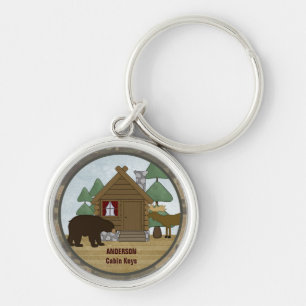 Custom Rustic Lodge Cabin Keys with Bear and Moose Keychain