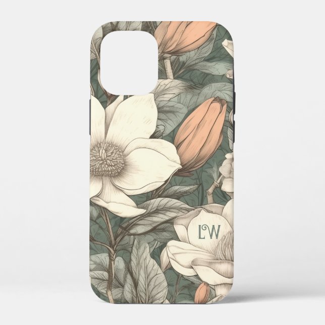 Custom Rustic Magnolias Painted Floral botanical Case-Mate iPhone Case (Back)