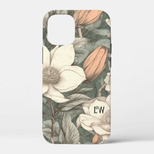 Custom Rustic Magnolias Painted Floral botanical iPhone 12 Mini Case