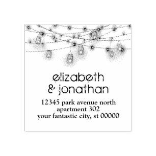 Custom Rustic Mason Jars Wedding Return Address Rubber Stamp