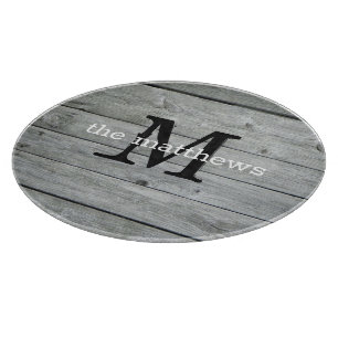 Custom Rustic Name Country Farmhouse Monogrammed Cutting Board