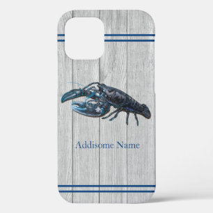 Custom Rustic Nautical Blue Lobster Grey Wood Case