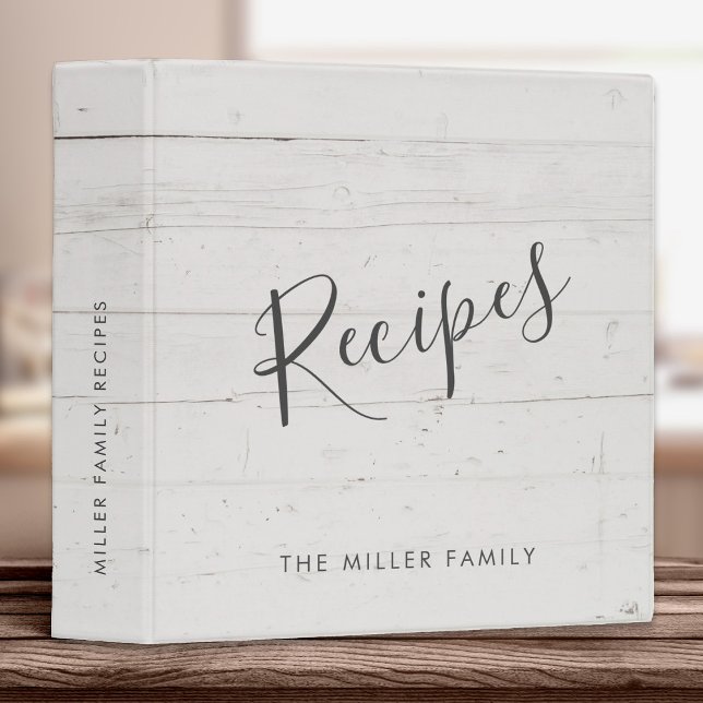 Custom Rustic Recipe Modern Shiplap Wood Panel Binder (Creator Uploaded)