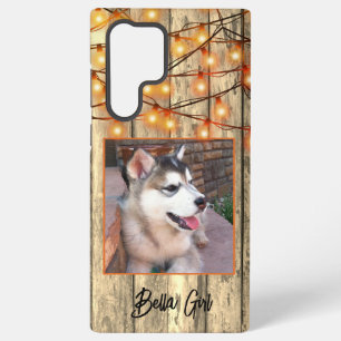Custom Rustic Square Photo Alaskan Malamute Puppy Samsung Galaxy Case