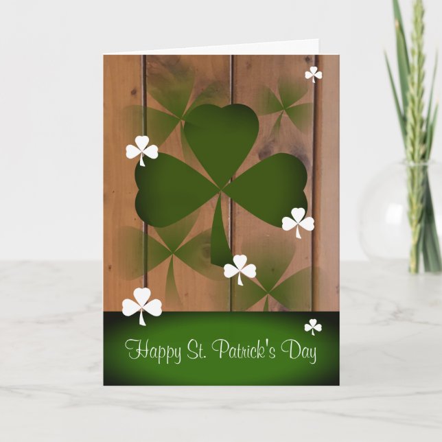 Custom Rustic St. Patrick's Day Greeting Card (Front)