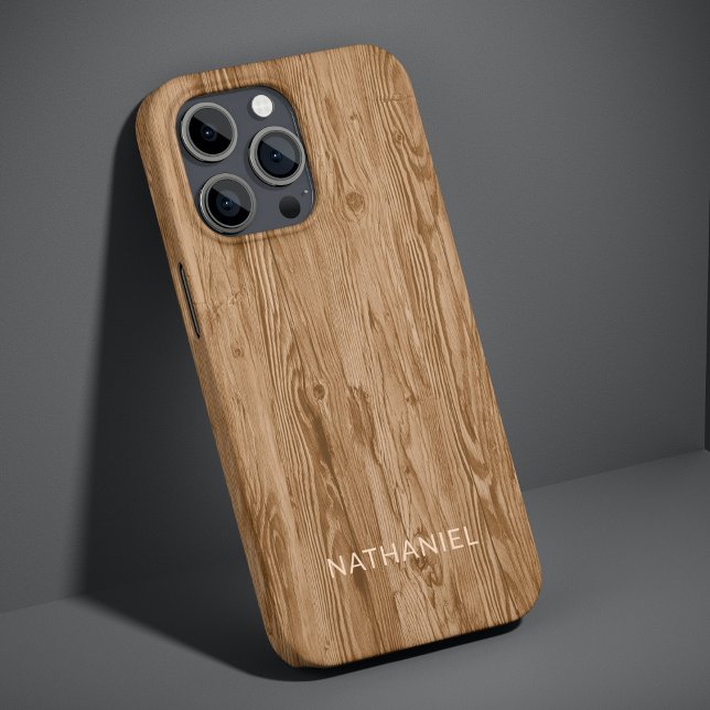 Custom Rustic Tan Brown Coloured Faux Woodgrain iPhone Case (Creator Uploaded)