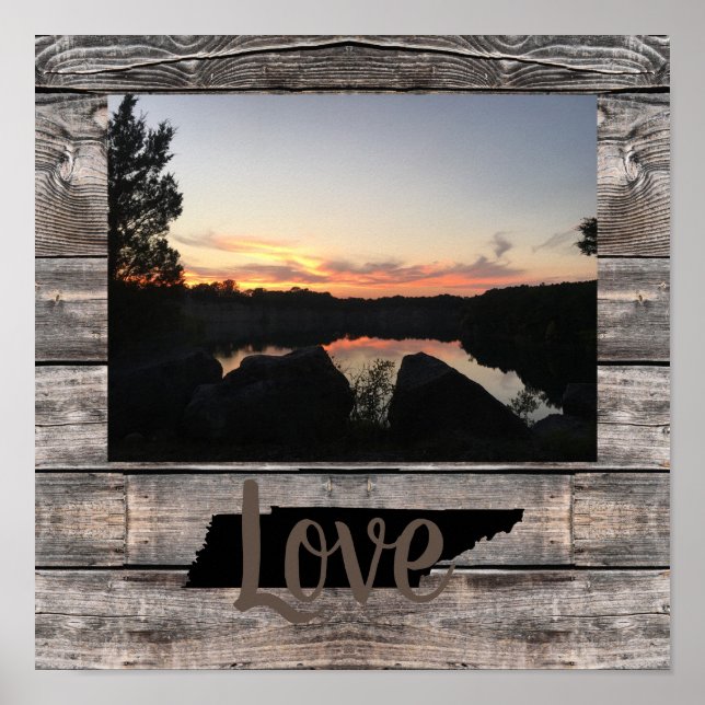 CUSTOM rustic TENNESSEE LOVE in script | Poster (Front)