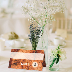 Custom Rustic Vintage Wood Tree Slice Table Number Place Card