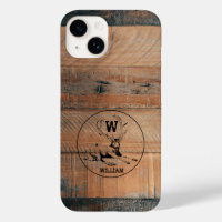 Custom Rustic Wood Texture & Deer Monogram