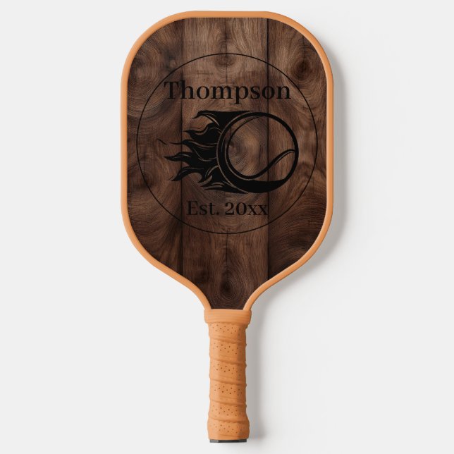 Custom Rustic Wood Texture Pickleball Paddle (Front)