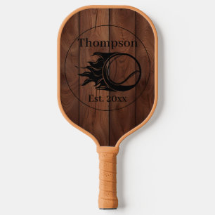 Custom Rustic Wood Texture Pickleball Paddle