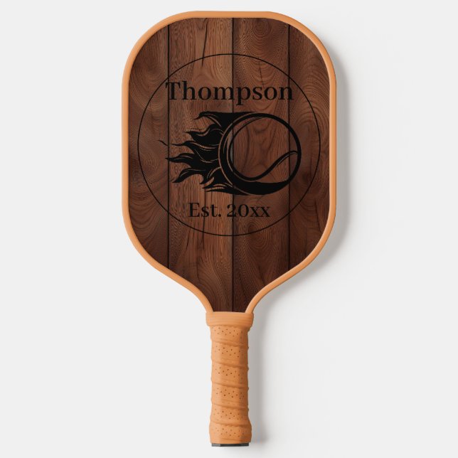 Custom Rustic Wood Texture Pickleball Paddle (Front)