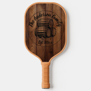 Custom Rustic Wood Texture Pickleball Paddle