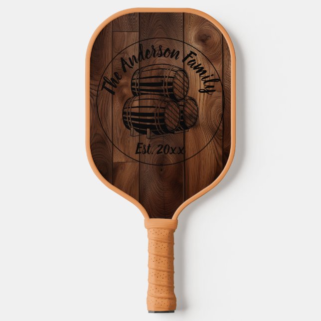 Custom Rustic Wood Texture Pickleball Paddle (Front)