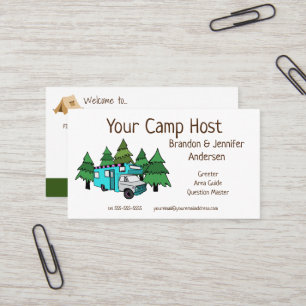 Custom RV Camp Host Camping Business Card