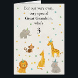 Custom Safari Animal Kids Age Photo Birthday Card<br><div class="desc">Cute, whimsical safari animals in party hats bring birthday cheer on this adorably fun, customizable card! Add the child’s age and your relationship to the front, then personalize the inside panel with your photo and a sweet jungle-themed verse. Be sure to replace “[NAME]” in the verse with the birthday child’s...</div>