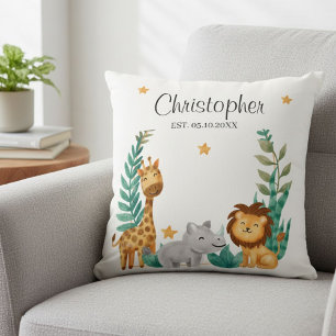 Custom Safari Design Kids Pillow. Throw Pillow
