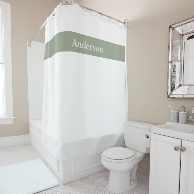 Custom Sage Green and White Surname (In Situ)
