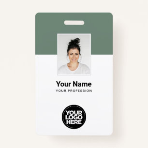 Custom Sage Green Corporate Employee Name Tags Badge