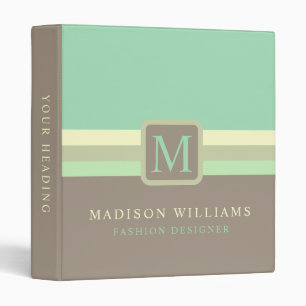 Custom Sage Green Cream Grey Colour Block Binder