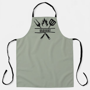 Custom Sage Green Grilling Apron