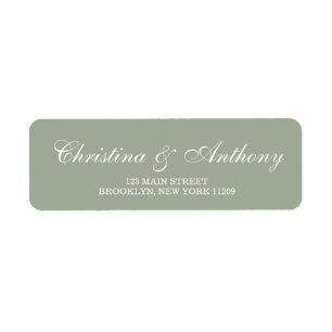 Custom Sage Wedding Monogram Return Address Labels