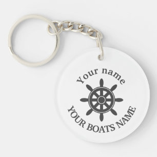 Custom sailing boat name nautical keychain