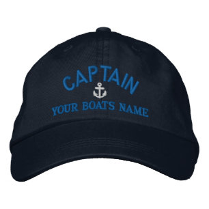 Custom sailing captains embroidered hat