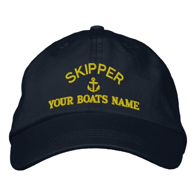 Custom sailing skipper captains embroidered hat (Front)