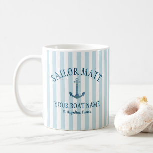 Custom Sailor Name Florida Anchor Coffee Mug