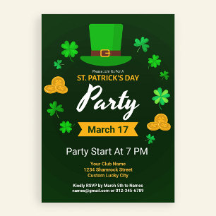 Custom Saint Patrick's Day Irish Themed Party Invitation