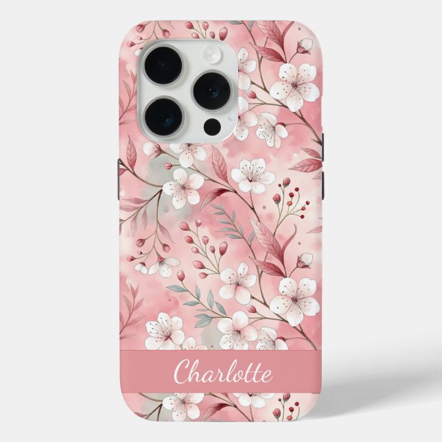 Custom Sakura Flower Pattern Pink  Case-Mate iPhone Case (Back)