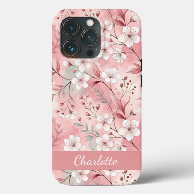 Custom Sakura Flower Pattern Pink  Case-Mate iPhone Case (Back)