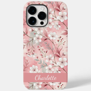 Custom Sakura Flower Pattern Pink Case-Mate iPhone 14 Pro Max Case