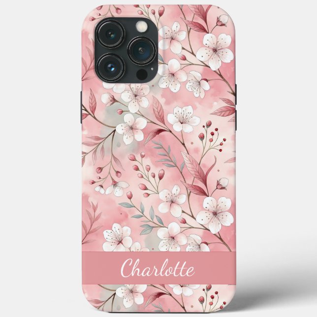 Custom Sakura Flower Pattern Pink  Case-Mate iPhone Case (Back)