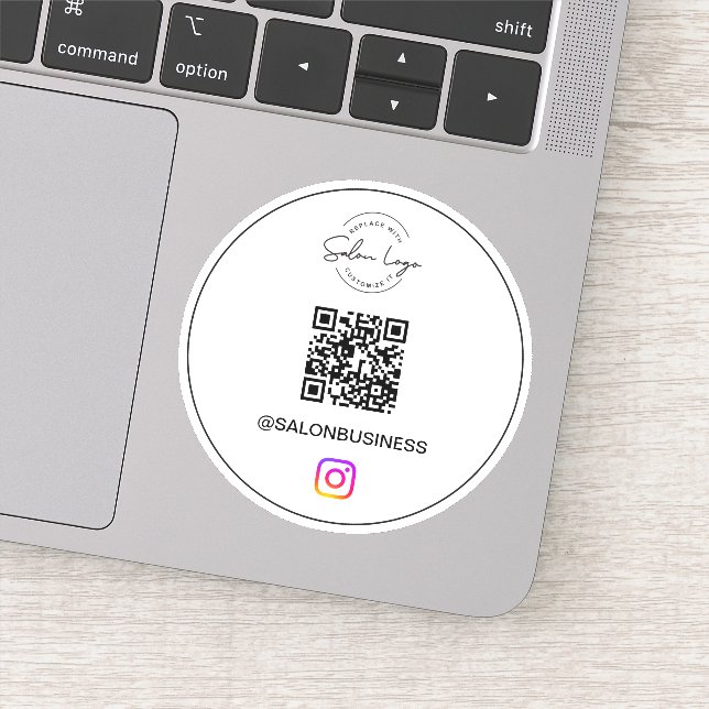 Custom salon logo Instagram QR Code (Detail)
