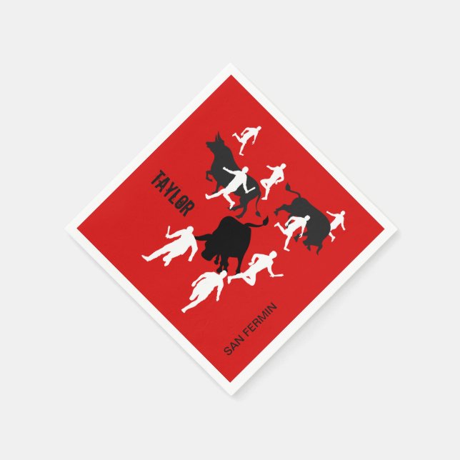 Custom, San Fermin Pamplona, bull run / encierro, Napkin (Corner)