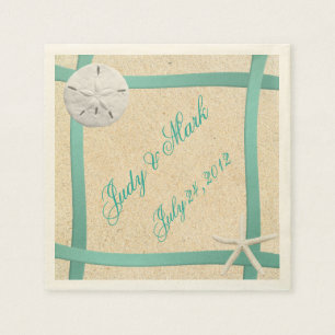 Custom Sand Dollar Beach Wedding Paper Napkins