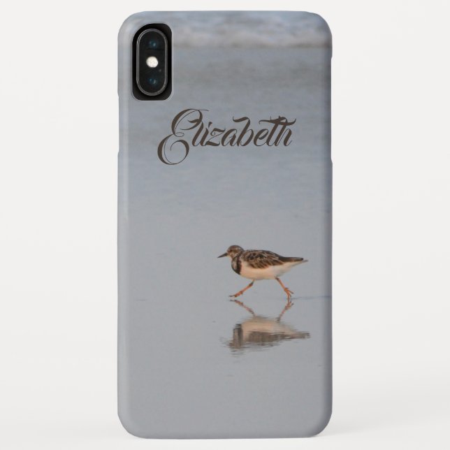 Custom Sandpiper Beach Photo Add Your Name Case-Mate iPhone Case (Back)