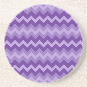 Custom Sandstone Coaster, Violets Chevrons on Blue Coaster