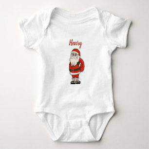 Custom Santa Claus Christmas Flip Flops Baby Bodysuit
