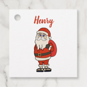 Custom Santa Claus Christmas Flip Flops Favour Tags
