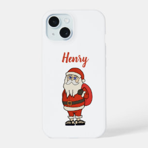 Custom Santa Claus Christmas Flip Flops iPhone 15 Case