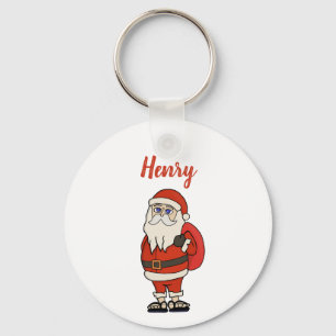 Custom Santa Claus Christmas Flip Flops Keychain